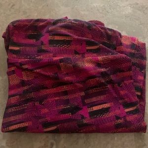 TC dark pink and orange and black leggings